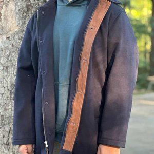 Bullock & Jones Men's L Coat Cambridge Lux Wool Car coat in Navy